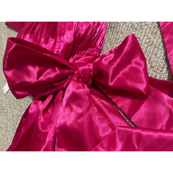 Anthropologie Bow-Tie Satin Mini Dress NWT SZ 14 - Picture 6 of 13